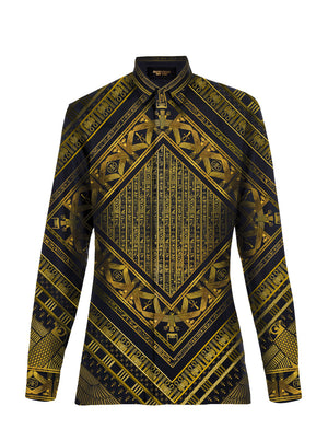 NebMaatRa Falcon Trim Dress Shirt