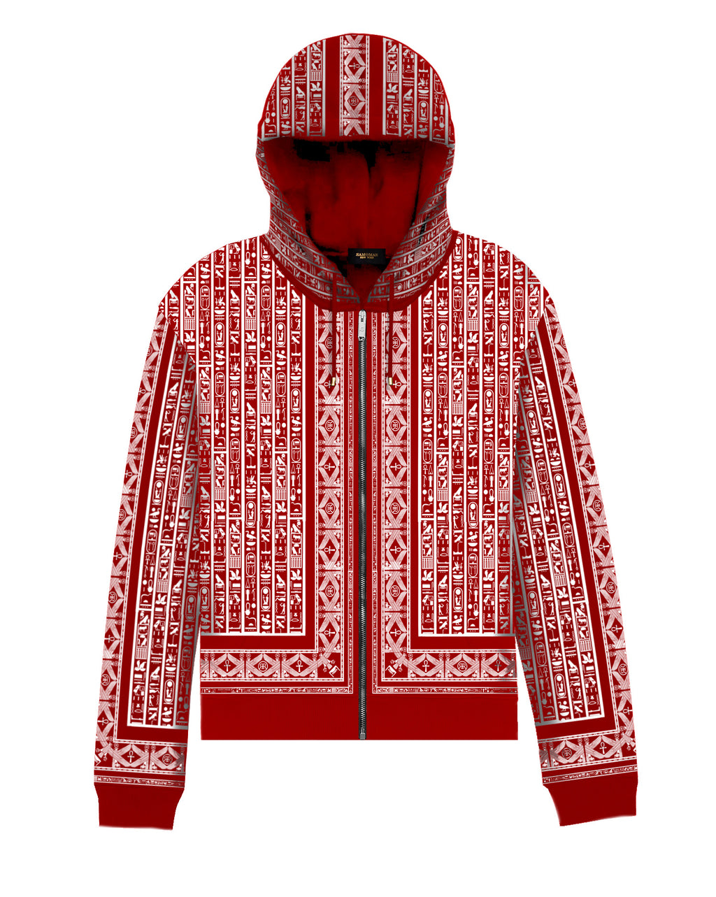 Red & White NebMaatRa Ceremonial Trim  Hoodie